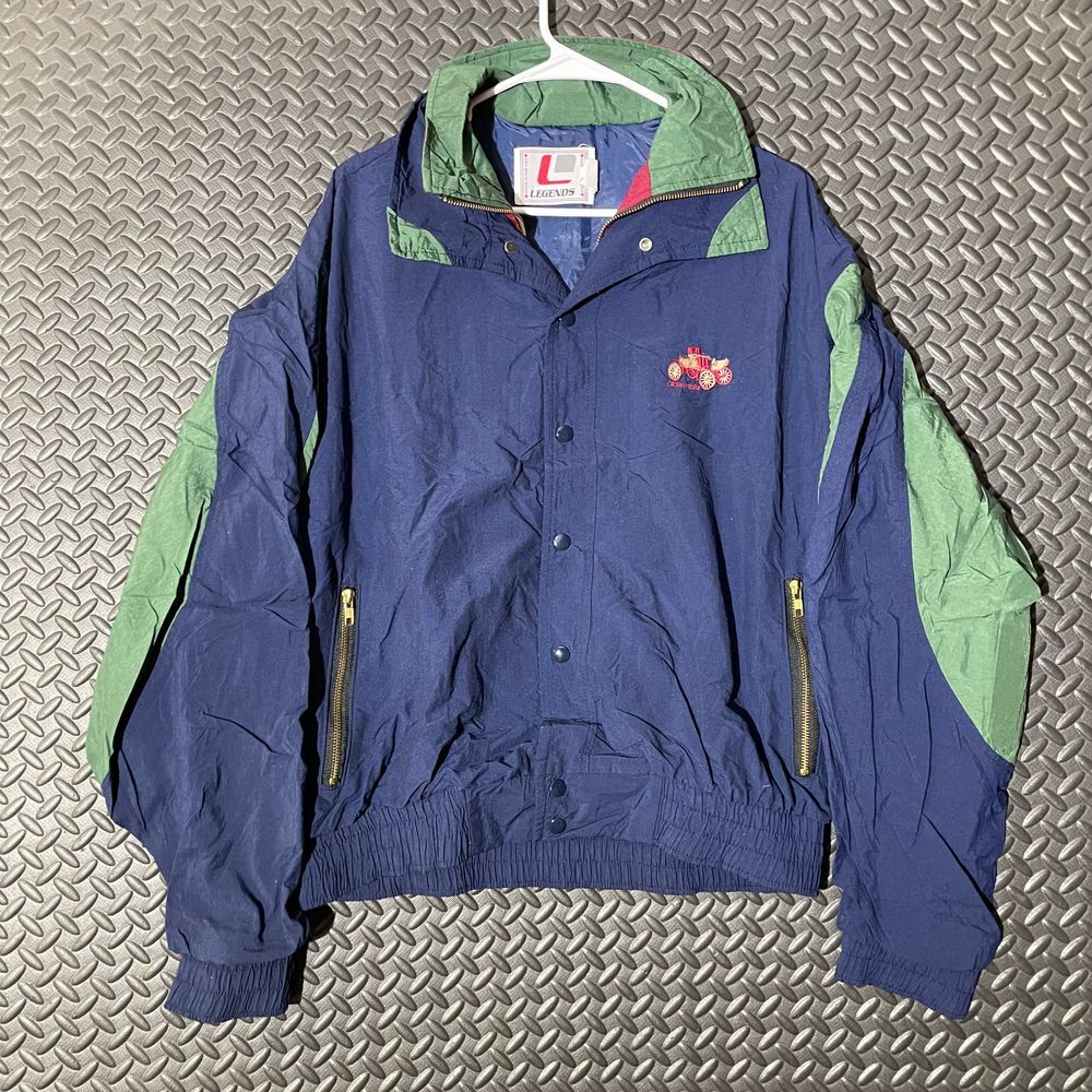 Men's VTG 90's Legends Athletics Windbreaker Blue Jacket Size‎ Large MADE IN USA